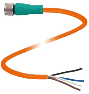Pepperl+Fuchs M12 Cordset; Female Straight; 4-Pin; 4-Wire; 2m POC Cable